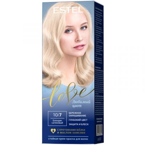 Крем-краска стойкая Estel Love для волос, 10/7 блондин сатиновый, Эстель, 50 мл