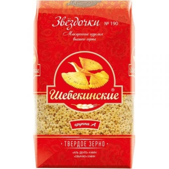 Макаронные изделия Шебекинские 190 Звездочки, Инфолинк, 450 г