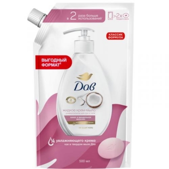 Крем-мыло жидкое Дав Кокос и миндальное молочко, Unilever HPC, 500 мл
