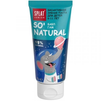 Паста зубная Splat Junior Бабл Гам без фтора для детей 6-11 лет, SPLAT, 73 г