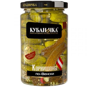 Корнишоны маринованные Кубаночка по-венски, Кубаночка, 360 г