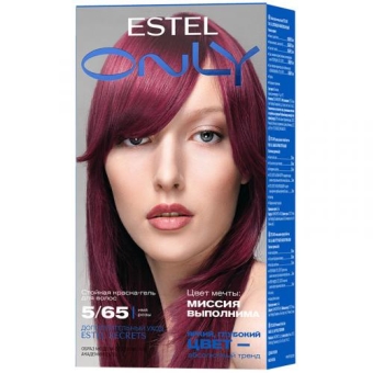 Краска-гель стойкая Estel Only для волос, 5/65 светлый шатен фиолетово-красный, Эстель, 125 мл