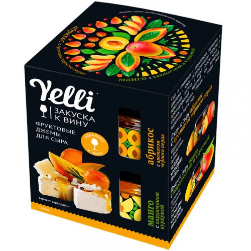 Закуска к вину Yelli Фруктовые джемы для сыра, абрикос-перец и манго-куркума, Ярмарка, 100 г