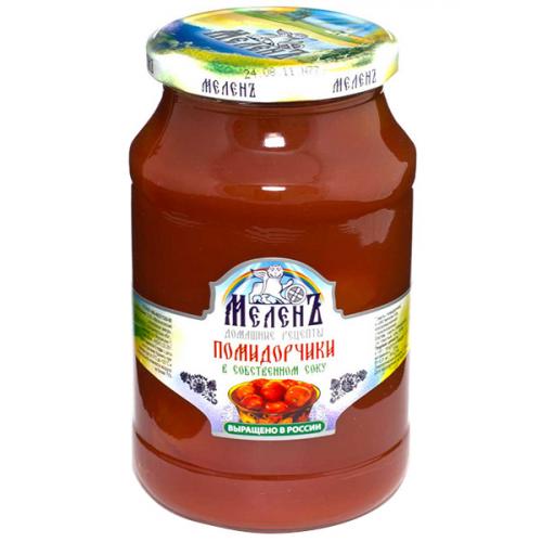 Помидорчики Меленъ в собственном соку, ЭКОПРОДУКТ, 900 г