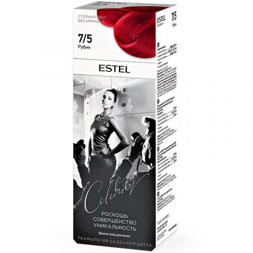 Краска-уход Estel Celebrity для волос, 7/5 рубин, Эстель, 140 мл