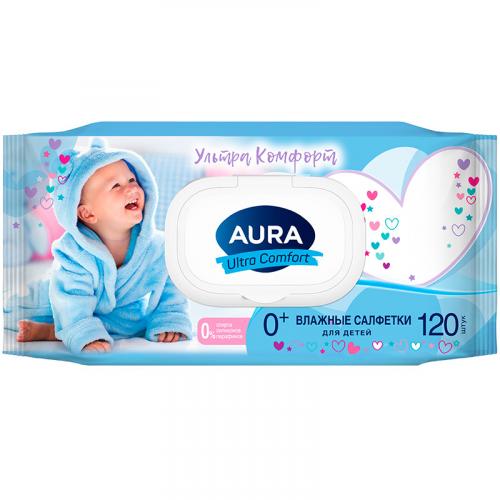 Салфетки влажные Aura Ultra Comfort для детей 0+, Коттон Клаб,