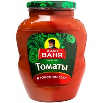 Томаты Дядя Ваня в томатном соке неочищенные, Дядя Ваня Трейдинг, 1800 г