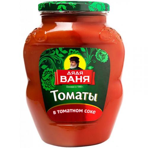 Томаты Дядя Ваня в томатном соке неочищенные, Дядя Ваня Трейдинг, 1800 г
