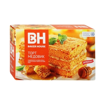 Торт бисквитный «Медовик», Бейкер Хаус, Россия, 350 г