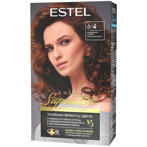 Крем-гель краска стойкая Estel Color Signature для волос, 6/4 индийский сандал, Эстель, 150 мл