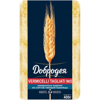 Макаронные изделия Добродея Vermicelli Tagliati N5 Вермишель, Добродея, 400 г