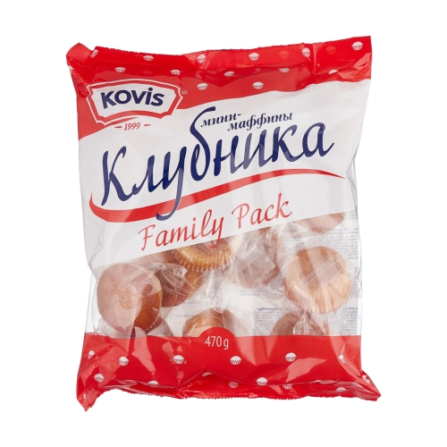 Мини маффины «Ковис» Клубника, Раменский, 470 г