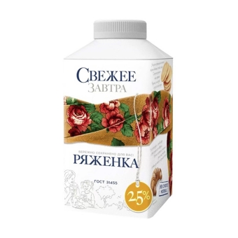 Ряженка «Свежее завтра» 2,5% (тет/пак) 500г, Галактика, 500 г