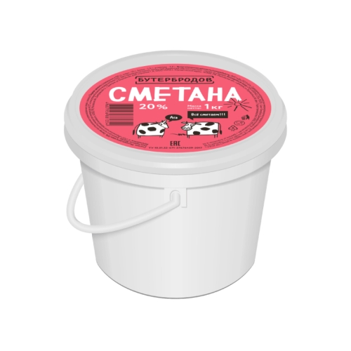 Сметана 20% Бутербродов, АМК, 3 кг