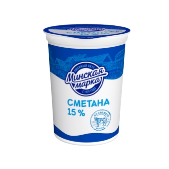 Сметана «Минская марка» 15%, Минский МЗ №1, 380 г