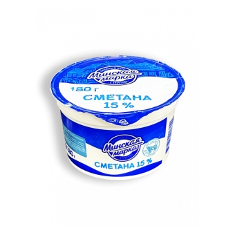Сметана «Минская марка» 15%, Минский МЗ №1, 180 г