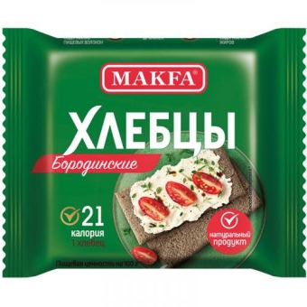 Хлебцы Makfa запеченные Бородинские хрустящие, Макфа, 60 г