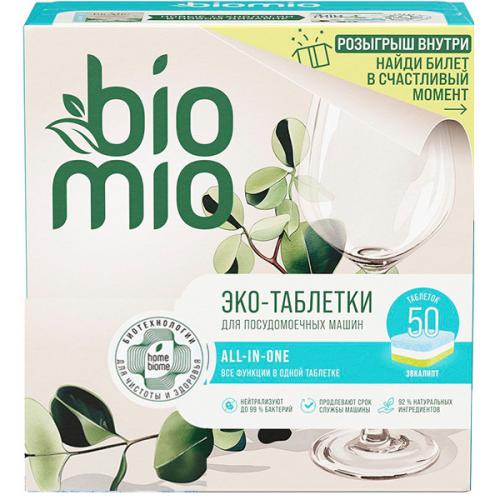 Эко-таблетки для посудомоечной машины BioMio All In One с эфирным маслом эвкалипта, SPLAT,