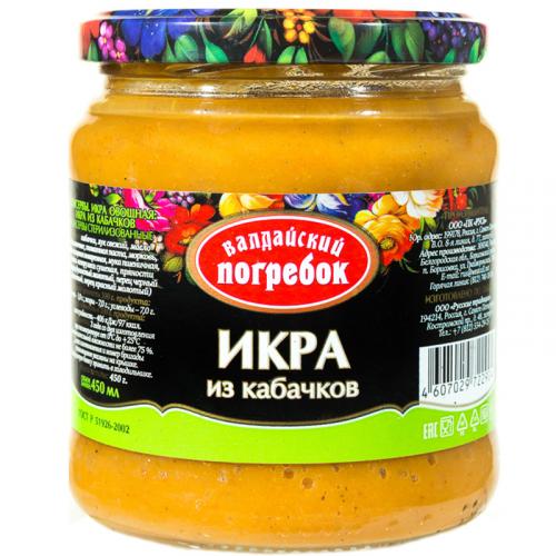 Икра Валдайский погребок из кабачков, Валдай, 450 мл