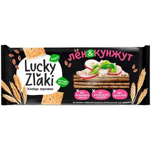 Хлебцы зерновые Lucky Zlaki Лен-кунжут, Черемушки, 105 г