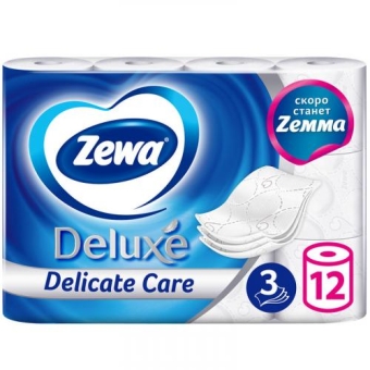 Бумага туалетная Zewa Deluxe без аромата, 3 слоя, Эссити,