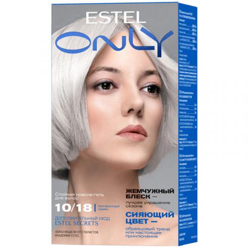 Краска-гель стойкая Estel Only для волос, 10/18 светлый блондин пепельно-жемчужный, Эстель, 125 мл
