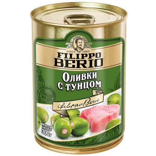 Оливки Filippo Berio с тунцом, Filippo Berio, 300 г