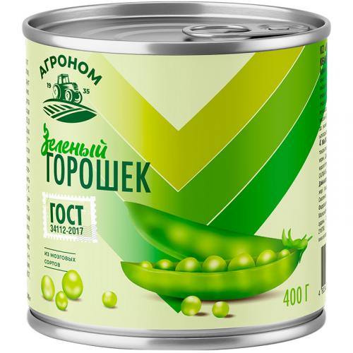 Горошек зеленый Агроном, ЭРКОНПРОДУКТ, 400 г