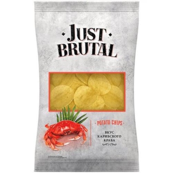 Чипсы картофельные Just Brutal со вкусом карибского краба, ОНЕГА, 85 г