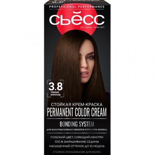 Крем-краска стойкая Сьесс для волос, 3-8 Темный шоколад, Лаб Индастриз,