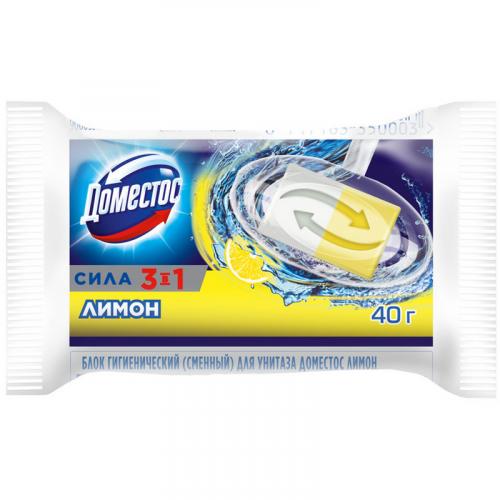 Блок Доместос Лимон гигиенический сменный для унитаза, UNILEVER HPC, 40 г