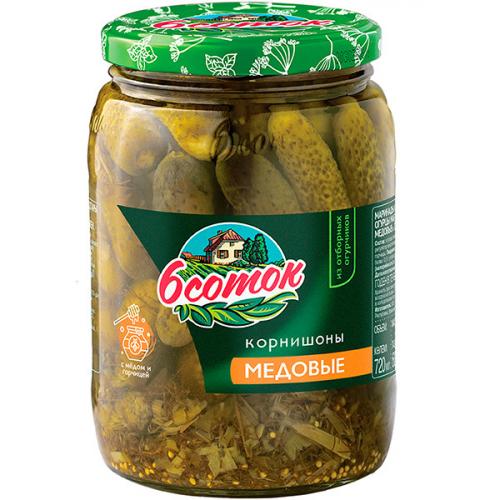 Корнишоны 6 соток маринованные медовые, DESAN, 720 мл