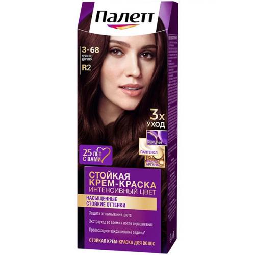 Крем-краска стойкая Палетт Интенсивный цвет для волос, 3-68 Красное дерево, Лаб Индастриз, 110 мл