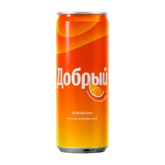 Лимонад «Добрый» Апельсин, Мултон, 0,33 л