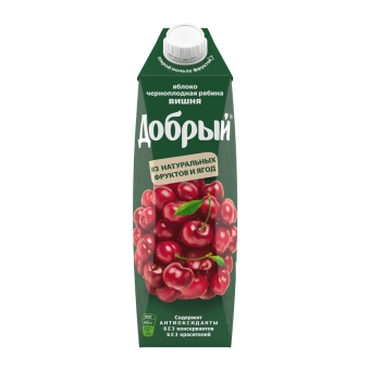 Сок «Добрый» Яблоко/Вишня/Черноплодная рябина, Мултон, 1 л