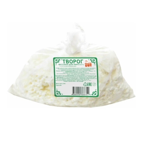 Творог Деревенский 9%, Молочная ферма, 500 г