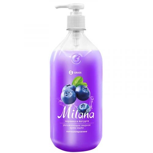 Крем-мыло жидкое Milana Черника в йогурте увлажняющее, Грасс, 1000 мл