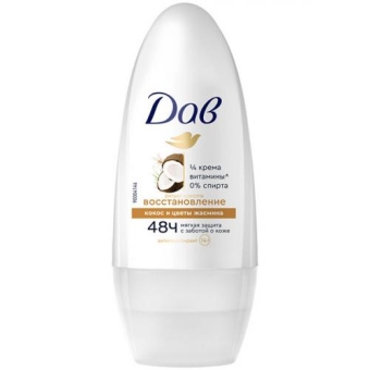 Антиперспирант шариковый Дав Ритуал красоты Восстановление с ароматом кокоса и жасмина, Unilever HPC, 50 мл