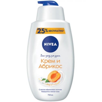 Гель-уход для душа Nivea Крем и абрикос, Beiersdorf, 750 мл
