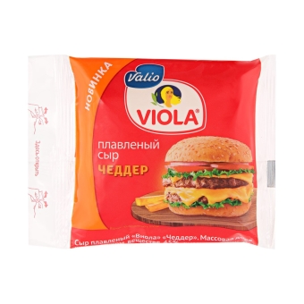 Сыр плавленый «Виола» Чеддер 45% (ломтики), Россия, 140 г