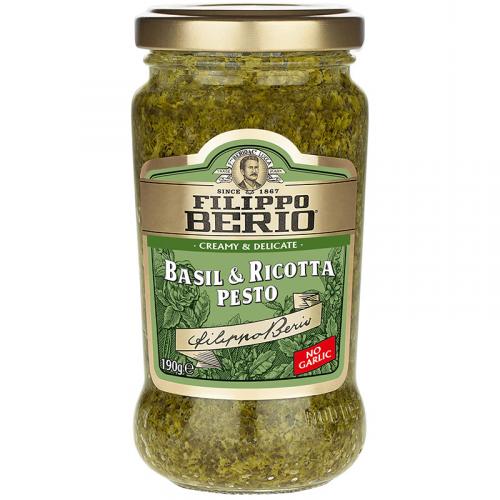 Соус Filippo Berio Песто с базиликом и сыром рикотта, Филиппо Беррио, 190 г
