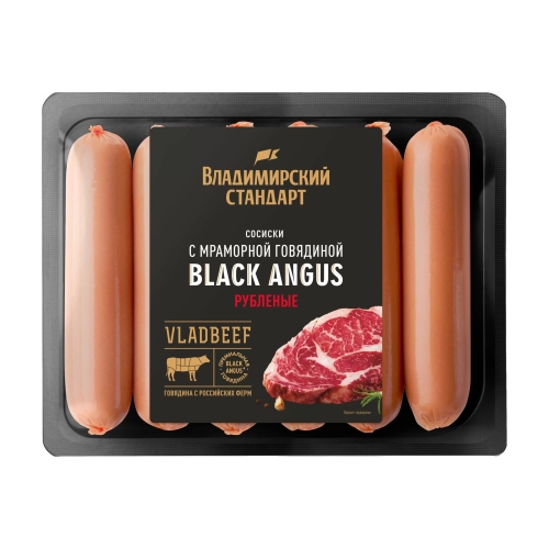 Сосиски с мраморной Говядиной рубленые, Владимир.стандарт, 450 г