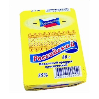 Сырный продукт плавленый «Переяславль» Российский, Рязанский ЗПС, 80 г