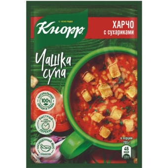 Суп быстрого приготовления Кнорр Чашка супа Харчо с сухариками, Unilever Food, 13.7 г