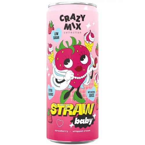 Напиток сильногазированный Crazy Mix StrawBaby, ЮБК, 0.33 л