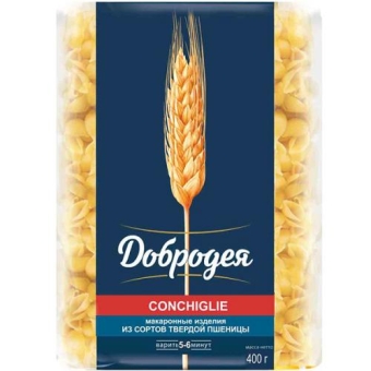 Макаронные изделия Добродея Conchiglie Ракушки, Добродея, 400 г