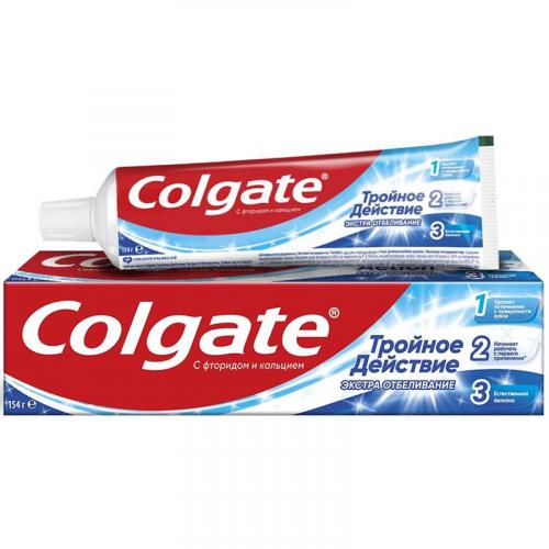 Паста зубная Colgate Тройное действие Экстра отбеливание, Colgate-Palmolive, 100 мл