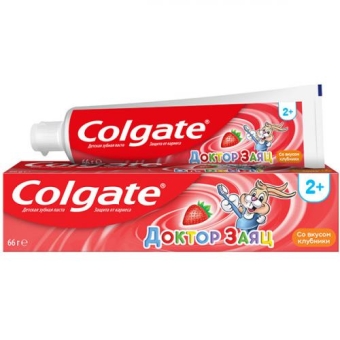 Паста зубная детская Colgate Доктор Заяц со вкусом клубники, COLGATE-PALMOLIVE, 50 мл