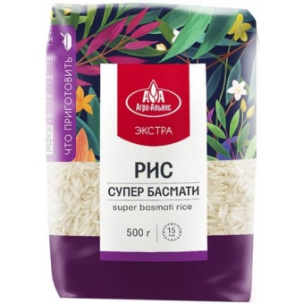 Рис Агро-Альянс Экстра Супер басмати, АГРО-Альянс, 500 г