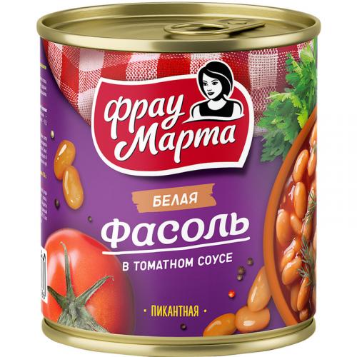 Фасоль белая Фрау Марта пикантная, ЭРКОНПРОДУКТ, 310 г